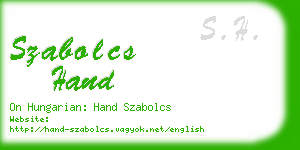 szabolcs hand business card